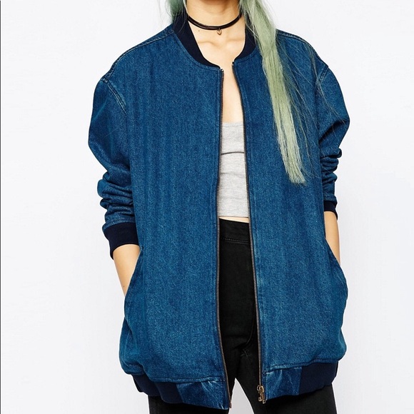 denim bomber jacket womens
